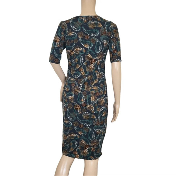 LulaRoe Julia Paisley Floral Knee Length Sheath Pencil Dress - Picture 3 of 5